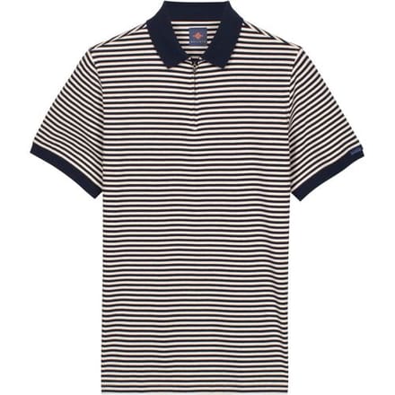 Baileys Polo Yarn Dyed Stripe Zip Collar Dark Blue / male