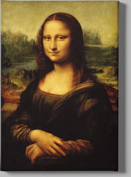 Canvas Schilderij - Mona Lisa - Wall Art - 60x40x2 cm
