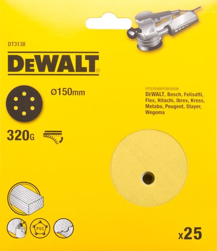DeWALT DT3138 P320 Schuurschijf 150mm VE=25