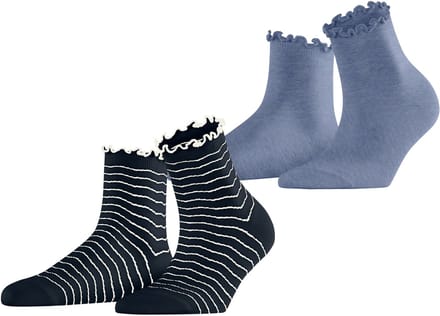 Esprit Wavy Line 2-Pack gedessineerd katoen Multipack Sokken dames blauw - maat 35-38