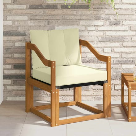 vidaXL - Buitensofa - Massief - Acacia - Hout - Natuurlijk - en - Crème