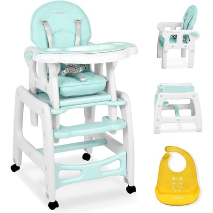 Multifunctionele kinderstoel - 5-in-1 - wit turquoise