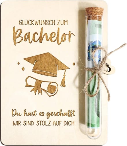 Houten Cadeau voor Afstuderen Bachelor Master 2025 - Geslaagd Feest