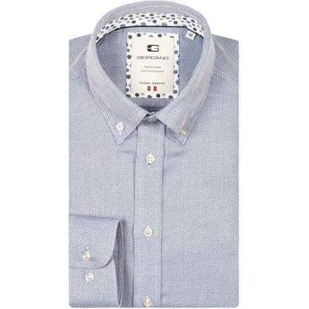 Giordano Overhemd Loretto Plain Dobby Texture Button Down Two-Ply Cotton Bright Cobalt / male