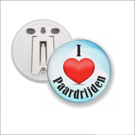 Button Met Clip 58 MM - I Love Paardrijden