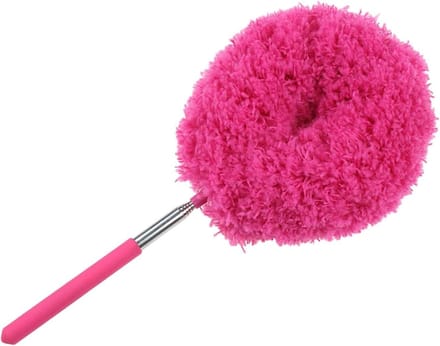 Telescopische stoffer - Uitschuifbare stofborstel - Hoog Reinigen - Buigbare kop - 33-80 cm - Rood