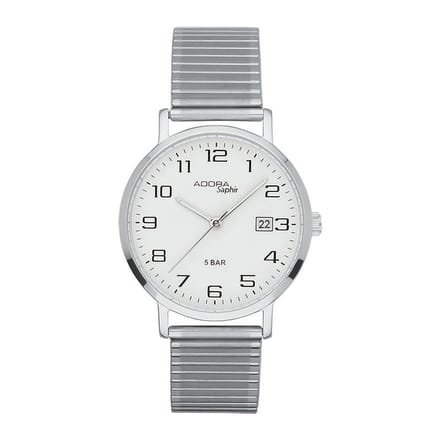 Mooi horloge met saffier glas mer rekband en datum AS4246