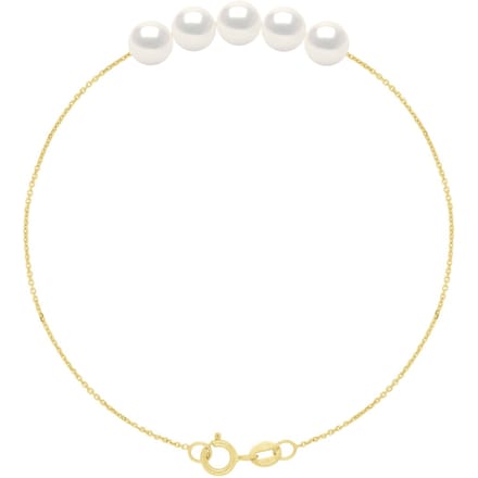 Armband - 5 Echte Gecultiveerde Zoetwaterparels Rond 6-7 mm