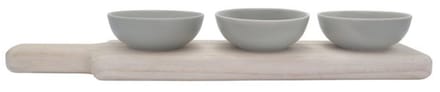 Leeff Serveerset Saar – Serveerplanken – Grijs – Hout en Keramiek