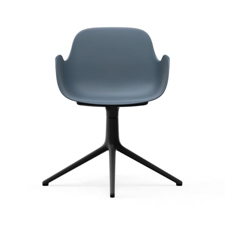 Normann Copenhagen - Form Draaifauteuil - blauw - aluminium zwart
