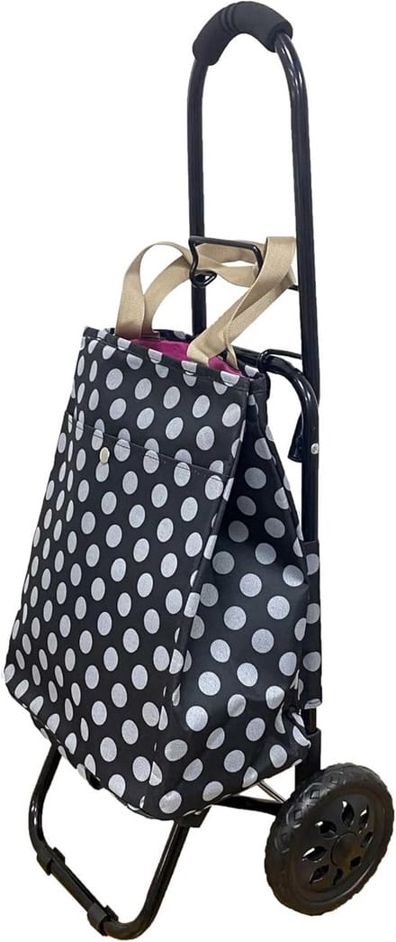 Winkelwagen - Boodschappentrolley - Boodschappen doen - Met koeltas - 30 liter - Gestipt