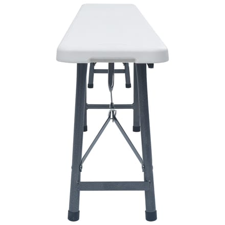 vidaXL - Tuinbanken - inklapbaar - 2 - st - 180 - cm - HDPE - wit