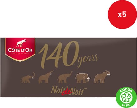 Côte d'Or - chocoladetablet - vol Noir De Noir - 150g x 5