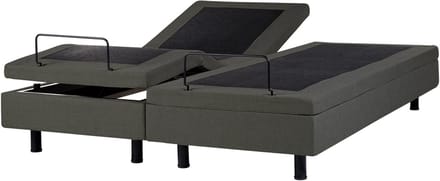 CASTELLAN - Bed zonder hoofdbord - Grijs - 180 x 200 cm - Polyester