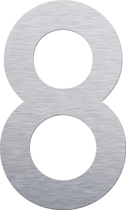 Huisnummer 20 cm - Nummer 8 - RVS mat geborsteld