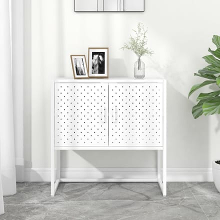 vidaXL - Dressoir - 75x35x75 - cm - staal - wit