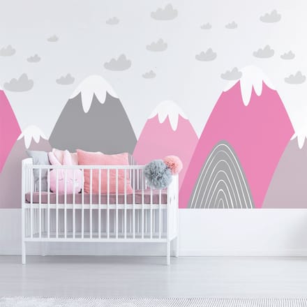 Kinderstickers van Scandinavische bergen van Elika, 100 x 150 cm