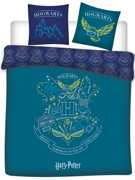 Harry Potter Dekbedovertrek groen/ turquoise – Polyester