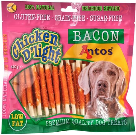 Antos Chicken D'Light Bacon - hondensnack - 400 gram