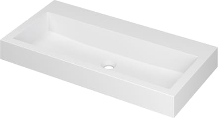 INK Momento wastafel polystone zonder kraangat 90 x 9 x 45 cm, mat wit