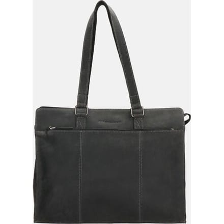 Hide & Stitches Idaho Laptoptas 15,6 inch (34.5x19.4 cm) - 100% Leer - Zwart