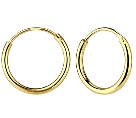 Joy|S - Zilveren oorringen 18 mm - 2.2 mm dikte - gold plated