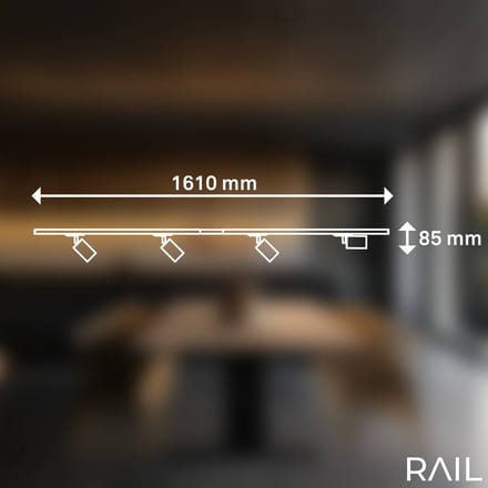 BRILONER Rail - Railverlichting - opbouwspots - startset opbouwrail - 4x GU10 spots - draaibaar - 150 cm - wit