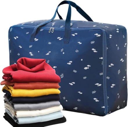 Kussenvacuümzakken - Dekbed Organizer - Ruimte Besparen - Dubbele Rits - 55x33x20cm - Marineblauw