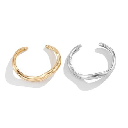 Curve Bangle - Goud- & Zilverkleurig | Set van 2 stuks | Fashion Favorite