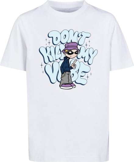 Mister Tee - Don't Kill My Vibe Kinder T-shirt - Kids 146/152 - Wit