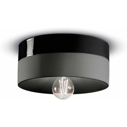 Ferroluce Plafondlamp PI keramiek glanzend/mat Ø25cm zwart