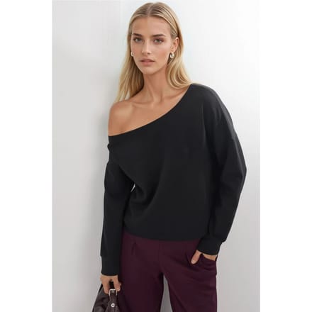 Asymmetrische Kraag Relaxed Fit Sweatshirt