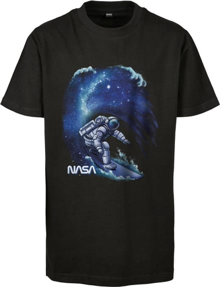 Mister Tee NASA - Surf Kinder Tshirt - Kids 122/128 - Zwart