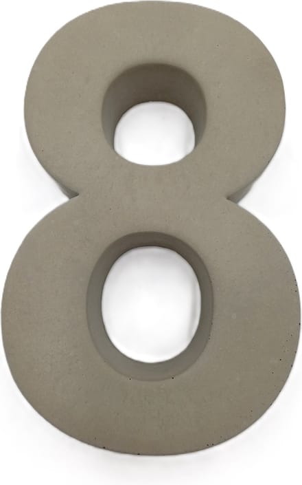 Betonnen huisnummer 20cm hoog cijfer 8