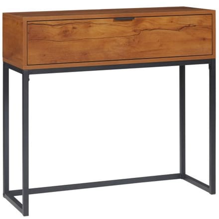 Table console - MUVOE - 80x30x76 cm - Acier - Couleur naturelle - Design industriel naturel