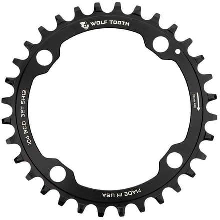 Wolf Tooth Shimano 12s 104 Bcd Kettingblad Zwart 36t