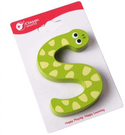 Klassieke wereld houten letter S - UNI