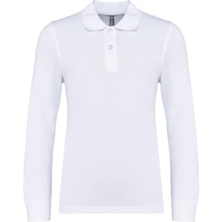 Kariban Kinderpolo lange mouwen K269 - White - 10/12 Y (10/12 ans)