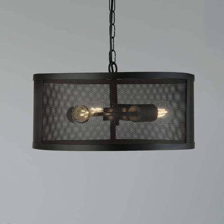 Searchlight Hanglamp Fishnet van metaal in zwart Ø 45 cm