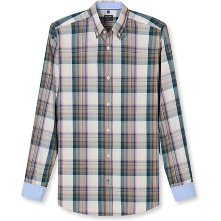 OLYMP Casual Overhemd, Regular Fit, Button-down, Olijfgroen