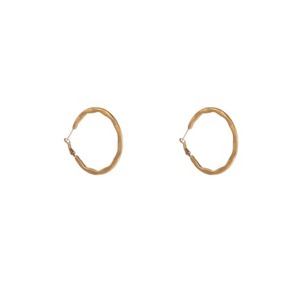 Go Dutch Label Oorringen Dented Hollow Hoop - 50mm Goudkleurig