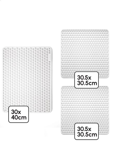 Gootsteenmat Combipakket Wit 30x40cm + 30.5x30.5 + 30.5x30.5