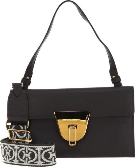COCCINELLE Leren Handtas Schoudertas Coccinellenico Handbag Bark Donkerbruin