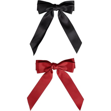 brushworks Satin Hair Bow Duo Red &amp; Black 2 st