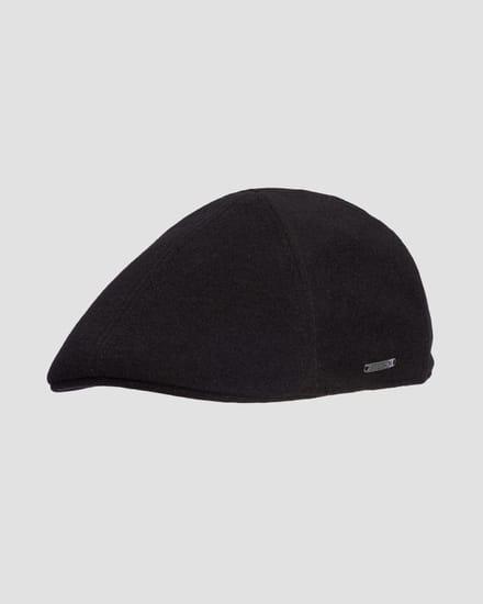 Stetson Flat Cap Texas Oorkleppen| Zwart Wool Cashmere EF Maat 55