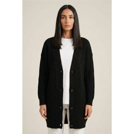 Geknoopte V-hals Jacquard Cardigan