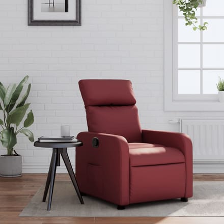 vidaXL - Fauteuil - verstelbaar - kunstleer - wijnrood