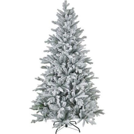 Sapin de Noël - MUVOE - 180 cm - Enneigé - Matériaux ignifuges - Support métal vert