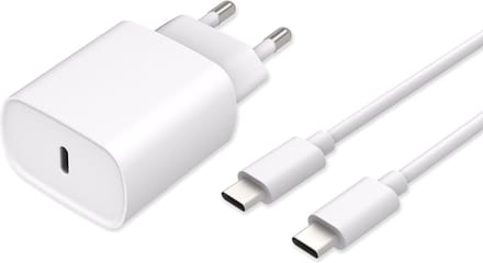 MBH iPhone USB-C 20W oplader met USB-C naar USB-C kabel - voor iPhone 15, 16, 17 - snellader