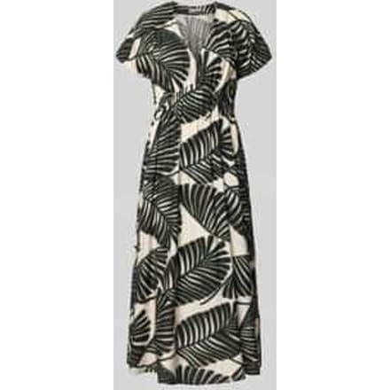 midi-jurk van viscosemix met florale all-over print
